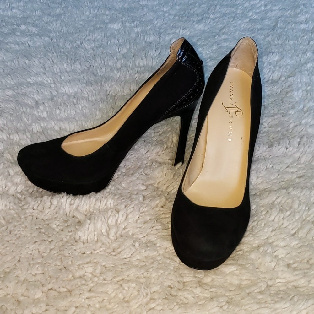 Ivanka Trump Black Suede Stietto Pumps